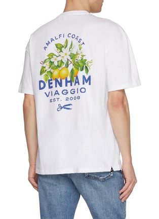 Back View - Click To Enlarge - DENHAM - Botanical Back Graphic Print Cotton T-Shirt