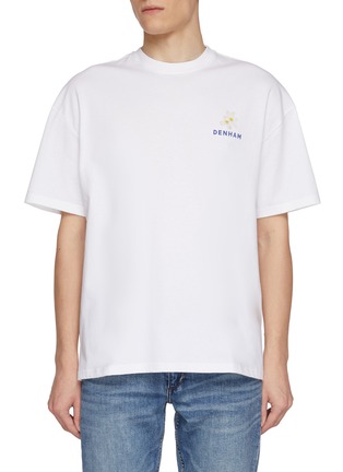 Main View - Click To Enlarge - DENHAM - Botanical Back Graphic Print Cotton T-Shirt