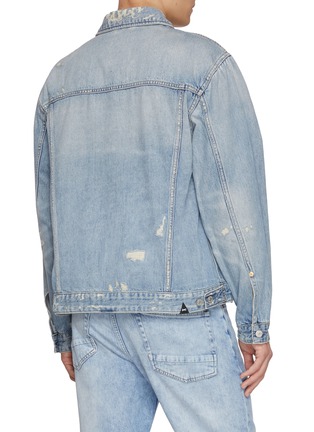 Back View - Click To Enlarge - DENHAM - Ripped Light Wash Denim Jacket