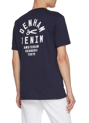 Back View - Click To Enlarge - DENHAM - Scissor Logo Print Cotton T-Shirt