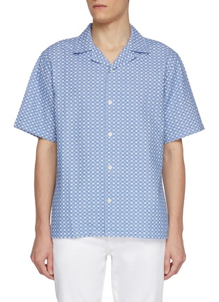 Main View - Click To Enlarge - DENHAM - Luca Cotton Jacquard Camp Shirt
