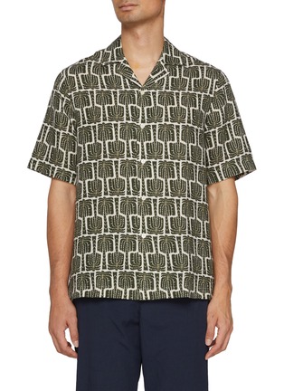 Main View - Click To Enlarge - FRESCOBOL CARIOCA - Palmeria Print Linen Shirt