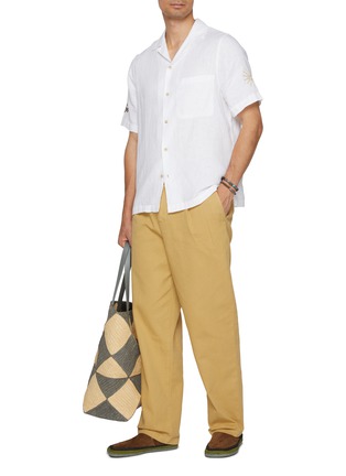 Figure View - Click To Enlarge - FRESCOBOL CARIOCA - Sol Embroidered Linen Shirt