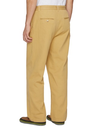 Back View - Click To Enlarge - FRESCOBOL CARIOCA - Pleated Front Straight Leg Cotton Pants