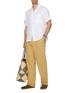 Figure View - Click To Enlarge - FRESCOBOL CARIOCA - Pleated Front Straight Leg Cotton Pants