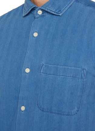  - FRESCOBOL CARIOCA - Patch Pocket Medium Wash Denim Shirt