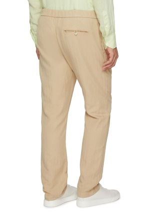 Back View - Click To Enlarge - FRESCOBOL CARIOCA - Oscar Elasticated Herringbone Slim Fit Pants