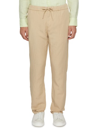 Main View - Click To Enlarge - FRESCOBOL CARIOCA - Oscar Elasticated Herringbone Slim Fit Pants