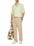 Figure View - Click To Enlarge - FRESCOBOL CARIOCA - Oscar Elasticated Herringbone Slim Fit Pants