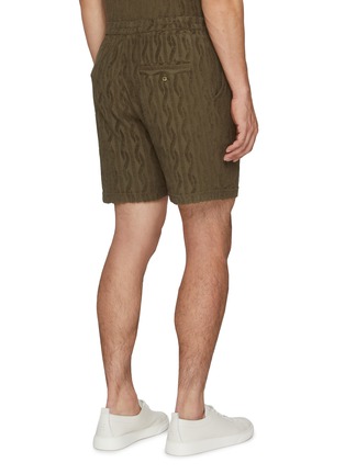 Back View - Click To Enlarge - FRESCOBOL CARIOCA - Drawstring Jacquard Cotton Terry Shorts