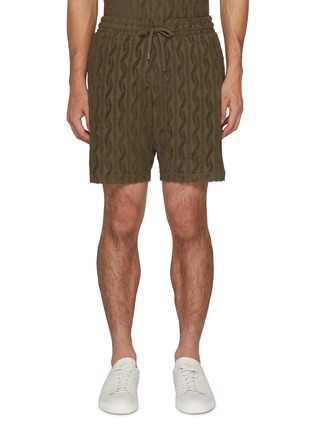 Main View - Click To Enlarge - FRESCOBOL CARIOCA - Drawstring Jacquard Cotton Terry Shorts