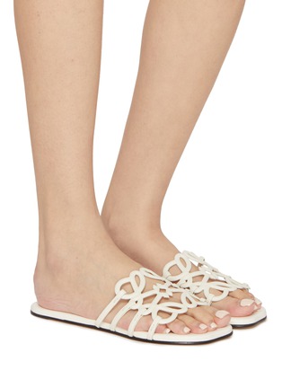 Figure View - Click To Enlarge - LOEWE - Petal Anagram Leather Slides