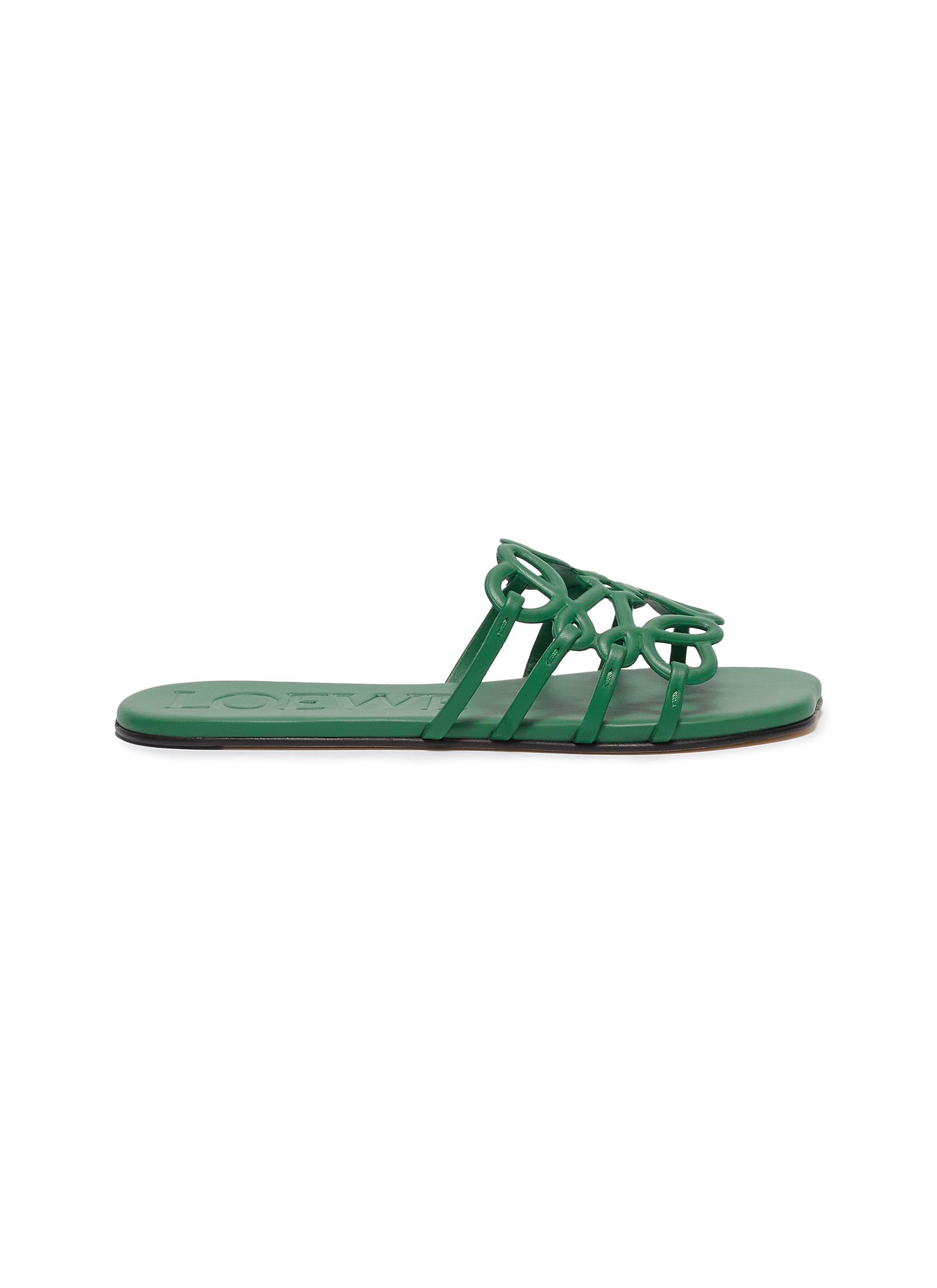 LOEWE | Petal Anagram Leather Slides | Women | Lane Crawford