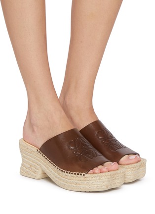 Figure View - Click To Enlarge - LOEWE - Petal Leather Espadrille Slides