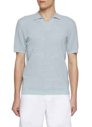 Main View - Click To Enlarge - ORLEBAR BROWN - Roddy Waffle Mesh Polo Shirt