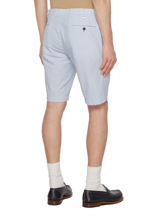 Back View - Click To Enlarge - PT TORINO - Striped Cotton Bermuda Shorts