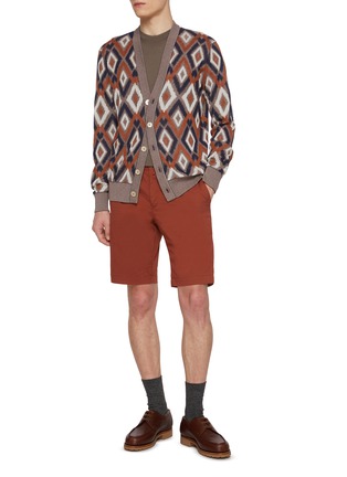 Figure View - Click To Enlarge - PT TORINO - Techno Stretch Bermuda Cotton Shorts