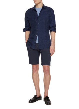 Figure View - Click To Enlarge - PT TORINO - Techno Stretch Bermuda Cotton Shorts