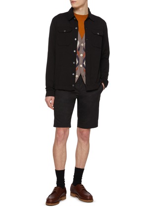 Figure View - Click To Enlarge - PT TORINO - Techno Stretch Bermuda Cotton Shorts