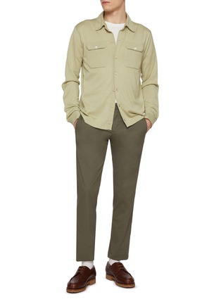 Figure View - Click To Enlarge - PT TORINO - Techno Stretch Twill Tapered Cotton Pants