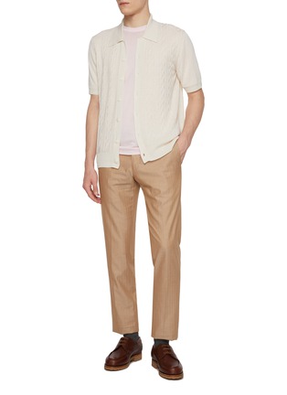 Figure View - Click To Enlarge - PT TORINO - Slim Cotton Silk Pants