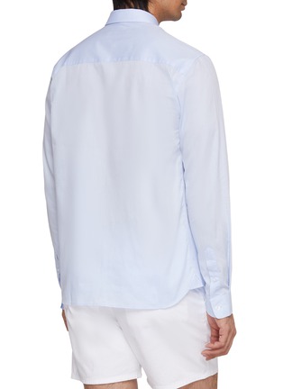 Back View - Click To Enlarge - MAISON LABICHE - La Malesherbes Out Of Office Embroidered Cotton Shirt