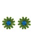 Main View - Click To Enlarge - LANE CRAWFORD VINTAGE ACCESSORIES - 1990's Silver-Toned Pave Crystal Clip On Earrings