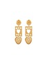 Main View - Click To Enlarge - LANE CRAWFORD VINTAGE ACCESSORIES - 1980's Avon Gold-Toned Icomic Heart Clip On Earrings