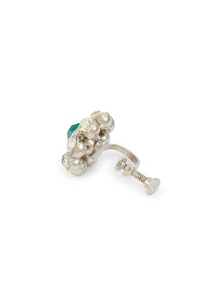 Detail View - Click To Enlarge - LANE CRAWFORD VINTAGE ACCESSORIES - 1960's Silver-Toned Crystal Diamante Clip On Earrings