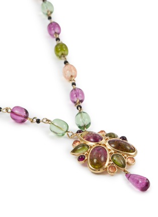 Detail View - Click To Enlarge - LANE CRAWFORD VINTAGE ACCESSORIES - 1980's Monet Gold-Toned Beaded Pendant Necklace