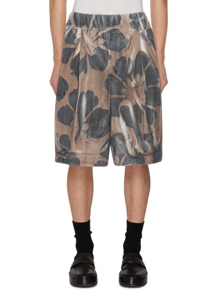 Main View - Click To Enlarge - DRIES VAN NOTEN - Plato Two-Toned Floral Print Cotton Shorts