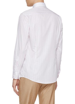 Back View - Click To Enlarge - ETON  - Striped Cutaway Collar Slim Cotton Shirt