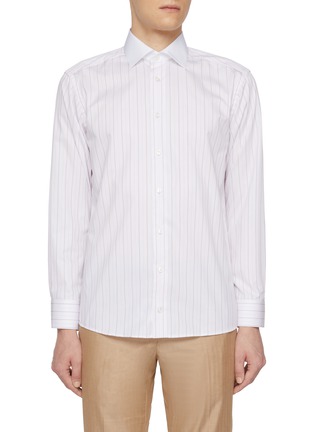 Main View - Click To Enlarge - ETON  - Striped Cutaway Collar Slim Cotton Shirt