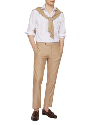 Figure View - Click To Enlarge - ETON  - Striped Cutaway Collar Slim Cotton Shirt