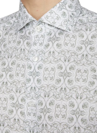  - ETON  - Floral Wide Spread Collar Slim Cotton Linen Shirt