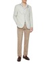 Figure View - Click To Enlarge - ETON  - Floral Wide Spread Collar Slim Cotton Linen Shirt