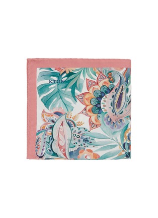 Main View - Click To Enlarge - ETON  - Floral Print Silk Pocket Square