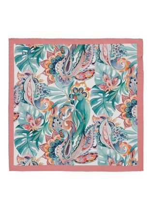 Figure View - Click To Enlarge - ETON  - Floral Print Silk Pocket Square