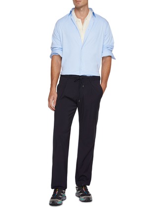 Figure View - Click To Enlarge - ETON  - Cutaway Collar Slim Cotton Linen Silk Shirt