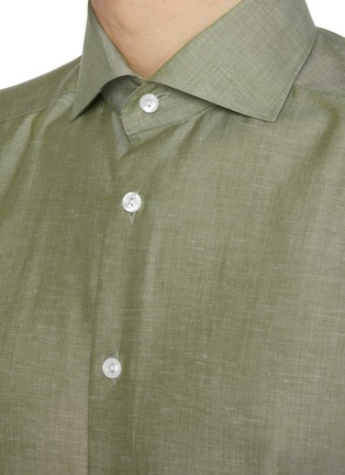  - ETON  - Cutaway Collar Slim Cotton Linen Silk Shirt