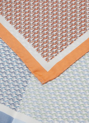 Detail View - Click To Enlarge - ETON  - Parrot Print Silk Pocket Square