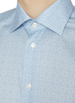 Detail View - Click To Enlarge - ETON  - Geometric Cutaway Collar Slim Cotton Shirt