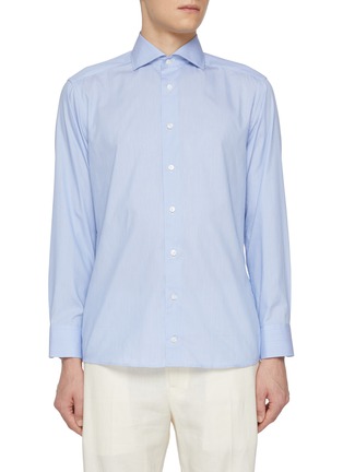 Main View - Click To Enlarge - ETON  - Cutaway Collar Slim Cotton Silk Shirt