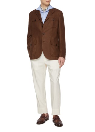 Figure View - Click To Enlarge - ETON  - Cutaway Collar Slim Cotton Silk Shirt