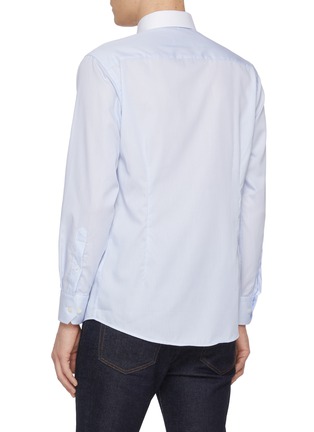 Back View - Click To Enlarge - ETON  - Fine Stripe Cutaway Collar Slim Cotton Shirt