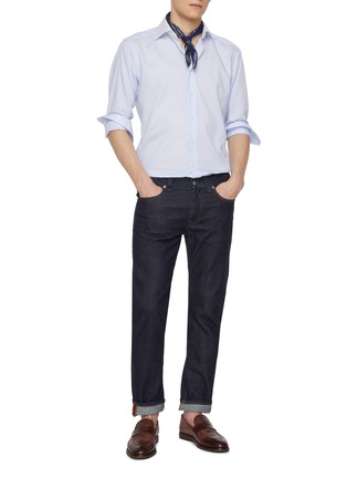 Figure View - Click To Enlarge - ETON  - Fine Stripe Cutaway Collar Slim Cotton Shirt
