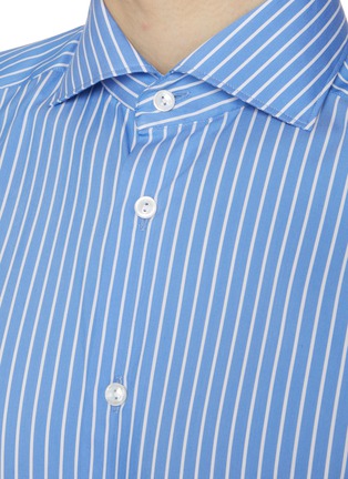  - ETON  - Striped Cutaway Collar Slim Cotton Silk Shirt