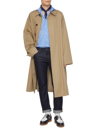 Figure View - Click To Enlarge - ETON  - Striped Cutaway Collar Slim Cotton Silk Shirt