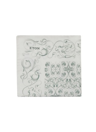Main View - Click To Enlarge - ETON  - Oxford Weave Print Silk Pocket Square
