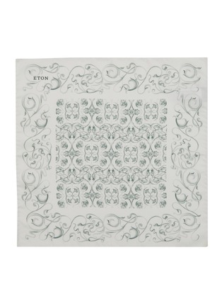 Figure View - Click To Enlarge - ETON  - Oxford Weave Print Silk Pocket Square